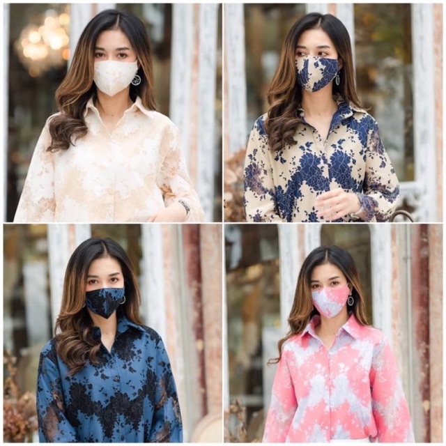 เสื้อลูกไม้-แมส-cloth-mask-เนื้อนิ่มพรีเมี่ยม-เสื้อลูกไม้2โทน-เลือกใช้ลายเชิงมีมิติ-เสื้อมีซับในทั้งตัว-อก-40-44