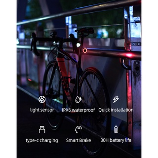 ภาพขนาดย่อของภาพหน้าปกสินค้าROCKBROS จักรยานไฟท้ายกันน้ำจักรยานเสือภูเขา LED ไฟท้ายอัตโนมัติสมาร์ทเบรคกลับขี่จักรยานอุปกรณ์เสริม จากร้าน cycling1.th บน Shopee