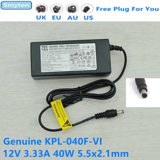 Genuine CWT KPL-040F-VI 12V 3.33A 40W 5.5x2.1mm AC Adapter For HIKVISION Video Recorder ISO KPA-040F Laptop Power Supply