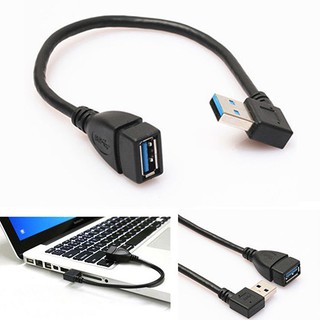 USB 3.0 หญิงไปชายประเภท A มุมขวา 90 องศาอะแดปเตอร์ต่อสายเคเบิล