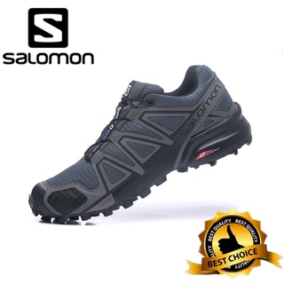 Salomon Speed Cross 4 รองเท้าวิ่งลําลอง กันลื่น น้ําหนักเบา ระบายอากาศ สีเทาเข้ม สีดํา สําหรับผู้ชาย เดินป่า กลางแจ้ง