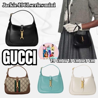 กุชชี่  GUCCI  Jackie 1961 series mini กระเป๋าถือ/กระเป๋าผู้หญิง/messenger/กระเป๋าสะพาย/กระเป๋าโซ่/ล่าสุด/ยุโรปนำเข้าแท้