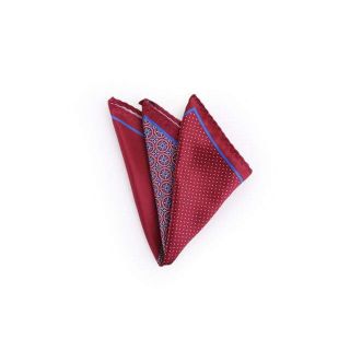 ผ้าเช็ดหน้าสูทสีแดงใช้ได้ 4 มุม - 4Designs Red Pocket Square