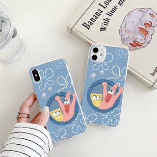 SpongeBob SquarePants เคสไอโฟน Xr Xs X 12 14 pro max 8พลัส เคส iPhone 13 pro max se 2020 12 11 7 8 plus phone case นิ่ม