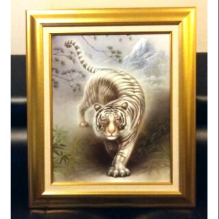 ภาพแขวนผนังเสริมฮวงจุ้ย เสือโคร่งสีขาว