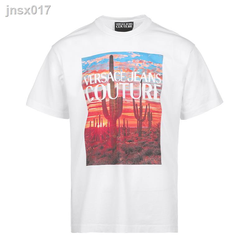 jnsx017-ด้วยตนเอง-versace-jeans-couture-versace-men-s-printed-loose-casual-short-sleeve-t-shirt