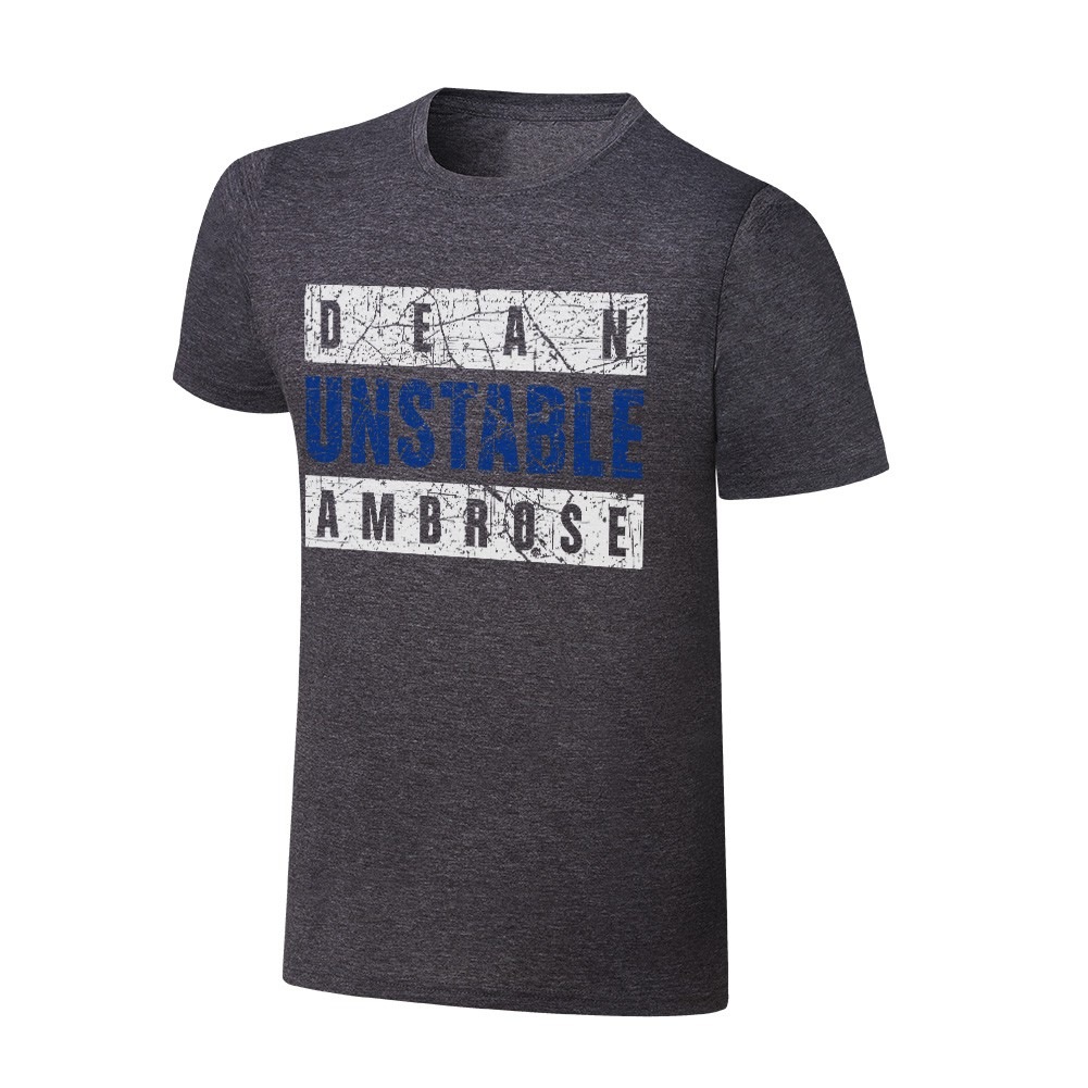 เสื้อยืดผ้าฝ้ายพิมพ์ลายขายดี-dean-ambrose-unstable-advisory-t-shirt