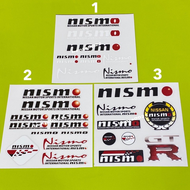 สติ๊กเกอร์-คำว่า-nismo-ติดรถ-nissan-งานพิมพ์อิงค์เจท-ตัวหนังสือตัวเล็ก-สำหรับตกแต่งรถยนต์-ราคาต่อแผ่น