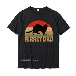 เสื้อยืดสีขาวเสื้อยืดลําลอง ผ้าฝ้าย แขนสั้น พิมพ์ลาย Ferret Dad สไตล์วินเทจ สําหรับผู้ชาย ขายส่งS-4XL