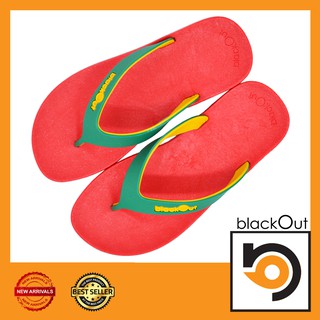 🔰 BlackOut kids flipper 🔰 รองเท้าแตะ รองเท้ายางกันลื่น พื้นแดง(หูเขียวเหลือง)
