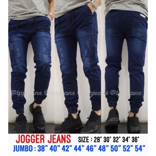 ภาพหน้าปกสินค้าJogger pants [28”-54”]กางเกงขาจั้ม ผ้ายีนส์ฟอก สีเข้มเอวยางยืดอย่างดี ทรงSlim ที่เกี่ยวข้อง