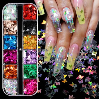 Born PRETTY Butterfly Nail Sequins Paillette Mixed Colors Nail Colorful Glitters 3D Slices Art Accessories