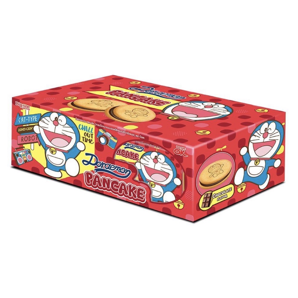 โดราเอมอน-แพนเค้ก-doraemon-pancake-ขนมปังอบกรอบสอดไส้ครีมรสช็อกโกแลต-ตรา-โอเค