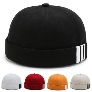 Sailor Cap Brimless Docker Hat Fashion Melon Skin Caps Pure Cotton Unisex Beanie Hats Skullcap Multiple Colours