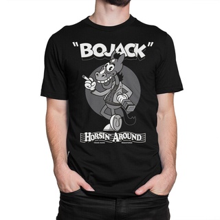 เสื้อยืดคอกลม แขนสั้น ผ้าฝ้ายแท้ พิมพ์ลายการ์ตูน bojack bojack horseman สไตล์ยุโรป อเมริกัน สําหรับผู้ชายS-5XL