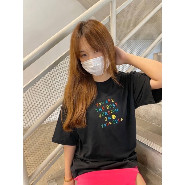 destinytshirt-เสื้อยืด-oversize-ผ้าคอตตอน-ปัก-you-are-the-best-version-of-yourself