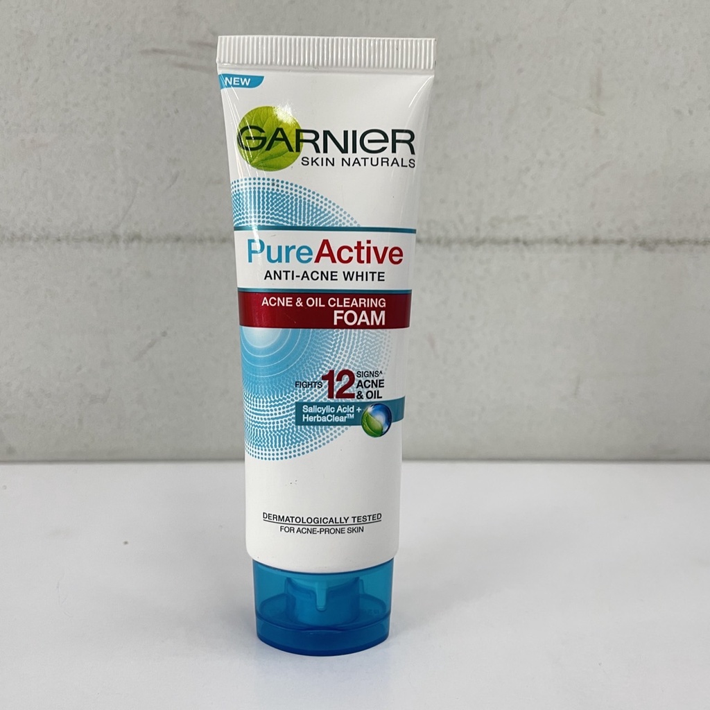 garnier-pure-active-anti-acne-white-acne-amp-oil-clearing-foam-การ์นิเย่-เพียว-แอคทีฟ-ผลิตภัณฑ์โฟมล้างหน้า-50-มล