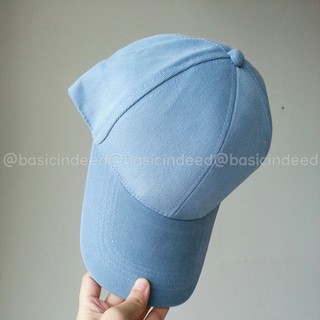 Basic Indeed หมวกแก๊ปสีฟ้ายีนส์ (ฟ้าหม่น)