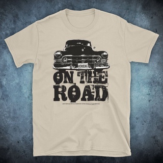 เสื้อยืดพิมพ์ลายแฟชั่น เสื้อยืด พิมพ์ลาย Jack Kerouac On The Road Car Caddilac Caddy Beat Poet Unofficial สําหรับผู้ชาย