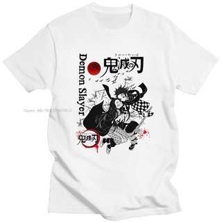 เสื้อยืดแขนสั้นลําลอง ผ้าฝ้าย พิมพ์ลายอนิเมะ Kimetsu No Yaiba Nezuko Demon Slayer สําหรับผู้ชายS-5XL