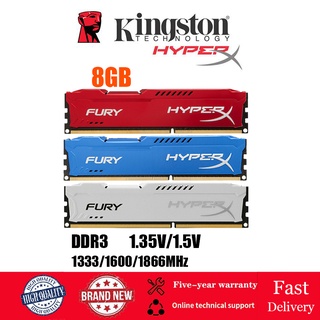 สินค้า ใหม่ Hyperx 8GB เดสก์ท็อปหน่วยความจำ 8GB DDR3/3L 1333mhz 1600mhz 1866mhz 1.5V PC DIMM เดสก์ท็อปหน่วยความจำ PC3 10600 12800 14900U RAM