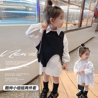 【ชุดเด็กผู้หญิง】เสื้อกั๊กแขนยาว แฟชั่นฤดูใบไม้ร่วง สไตล์ใหม่ สําหรับเด็กผู้หญิง 2023