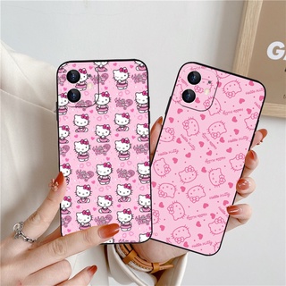 เคสนิ่ม เนื้อแมตต์ ลายแมวคิตตี้น่ารัก สําหรับ OPPO A53 A54 A55 A15 A16S A12 A12E A3S A5S A5 A73 A91 A92 A93 A94 A95 A75S Reno 3 4 5