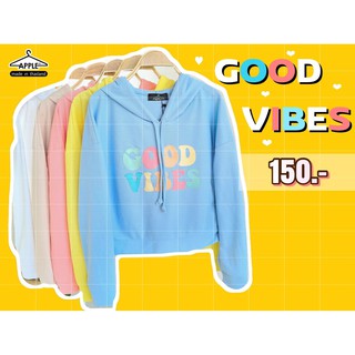 เสื้อฮู้ด Good Vibes สีแคนดี้หวานๆ