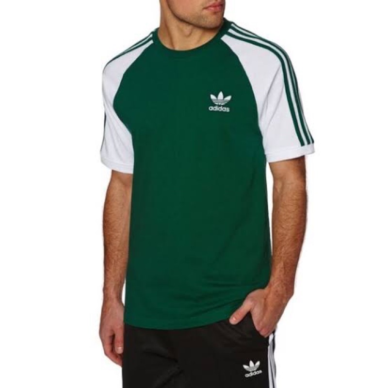 adidas-เสื้อยืด-สีเขียว-สีขาว-สไตล์เรโทร