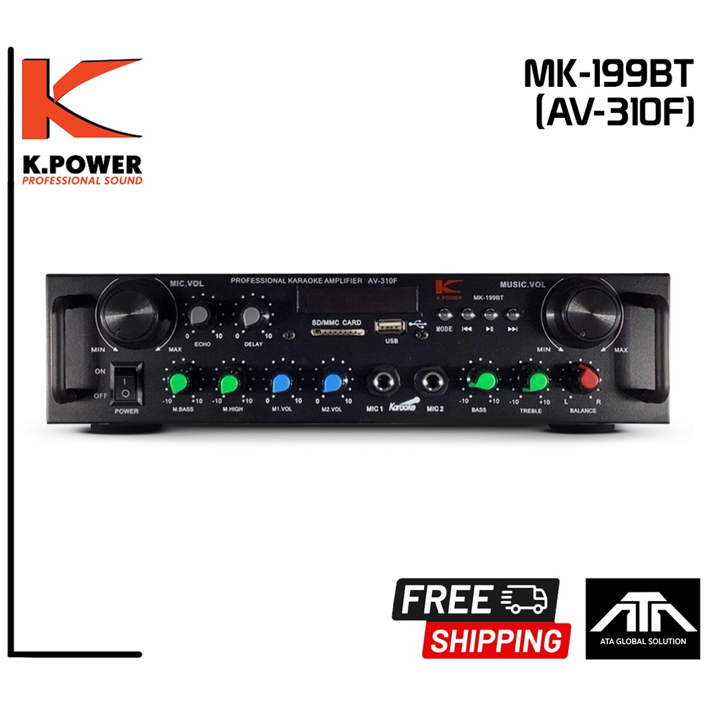 เครื่องขยายเสียงติดรถยนต์-k-power-mk199bt-av-310f-เครื่องขยายเสียงติดรถโฆษณา-รองรับ-usb-sd-card-bluetooth