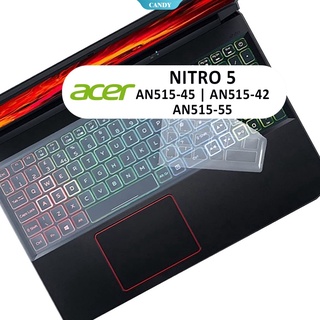 เคสซิลิโคนใส ป้องกันคีย์บอร์ดแล็ปท็อป สําหรับ Acer Nitro 5 AN515-45 AN515-55 43 51 51EZ 51BY 791P 15.6 นิ้ว [CAN]