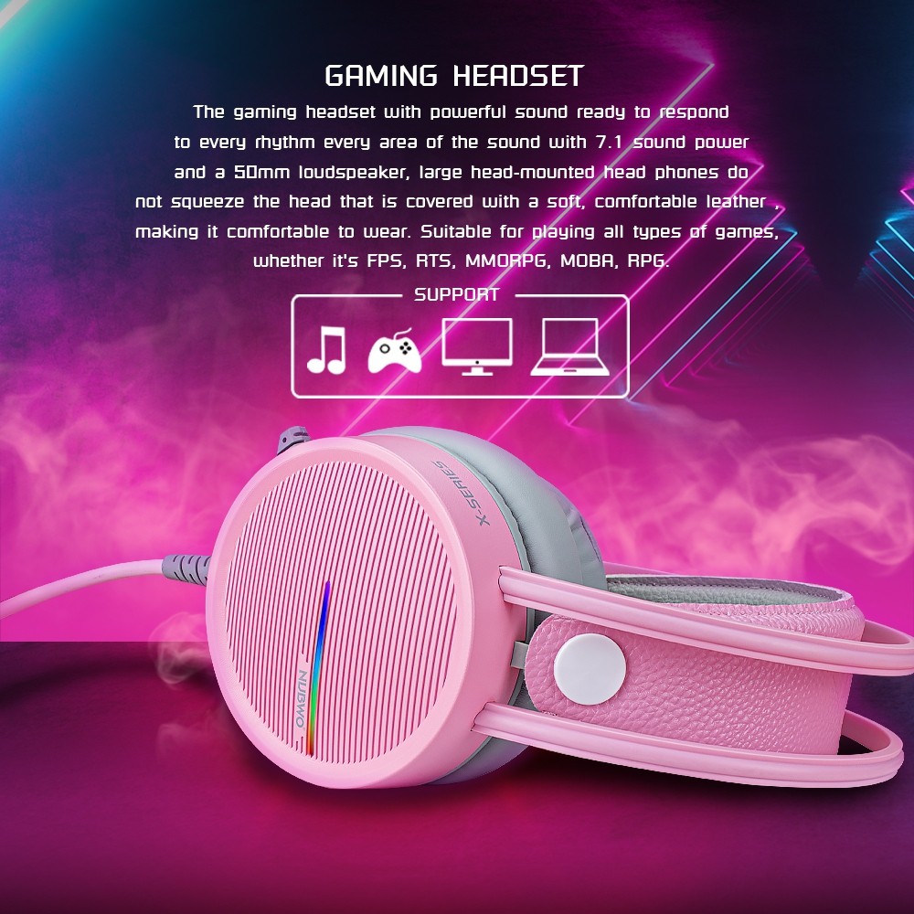 ภาพสินค้าหูฟังเกมมิ่ง 7.1 Nubwo X98 หูฟังคอม Gaming headset สาย USB Surround 7.1 ประกัน 2 ปี จากร้าน huskshop บน Shopee ภาพที่ 5