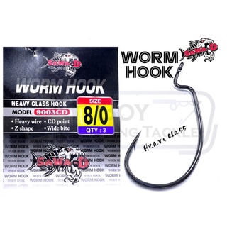 Sawad WORM hook 9003CD Heavy duty 7/0 8/0 10/0 11/0 ตะขอเหยื่อล่อ แบบนิ่ม SAWA D