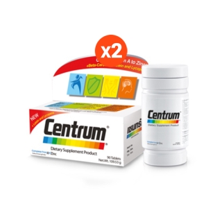 โปรโมชั่น : CENTRUM DIETARY SUPPLEMENT 90TABS X 2 เซนทรัม ผลิตภัณฑ์เสริมอาหาร วิตามินรวม สำหรับทุกคน 90 เม็ด แพ็ค 2