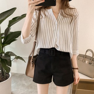 พร้อมส่ง🔥 เสื้อเชิ้ตเกาหลี เสื้อเชิ้ตลาย เสื้อเชิ้ตผู้หญิง เสื้อเชิ้ตทำงาน เสื้อเชิ้ตตัวโคร่ง