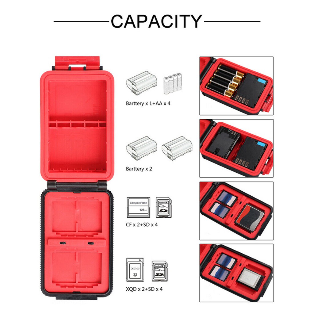 lensgo-d910-mini-battery-6sd-case-red-กล่องใส่การ์ด