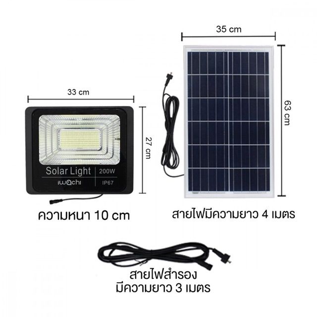 สปอร์ตไลท์โซลาร์เซลล์-200w