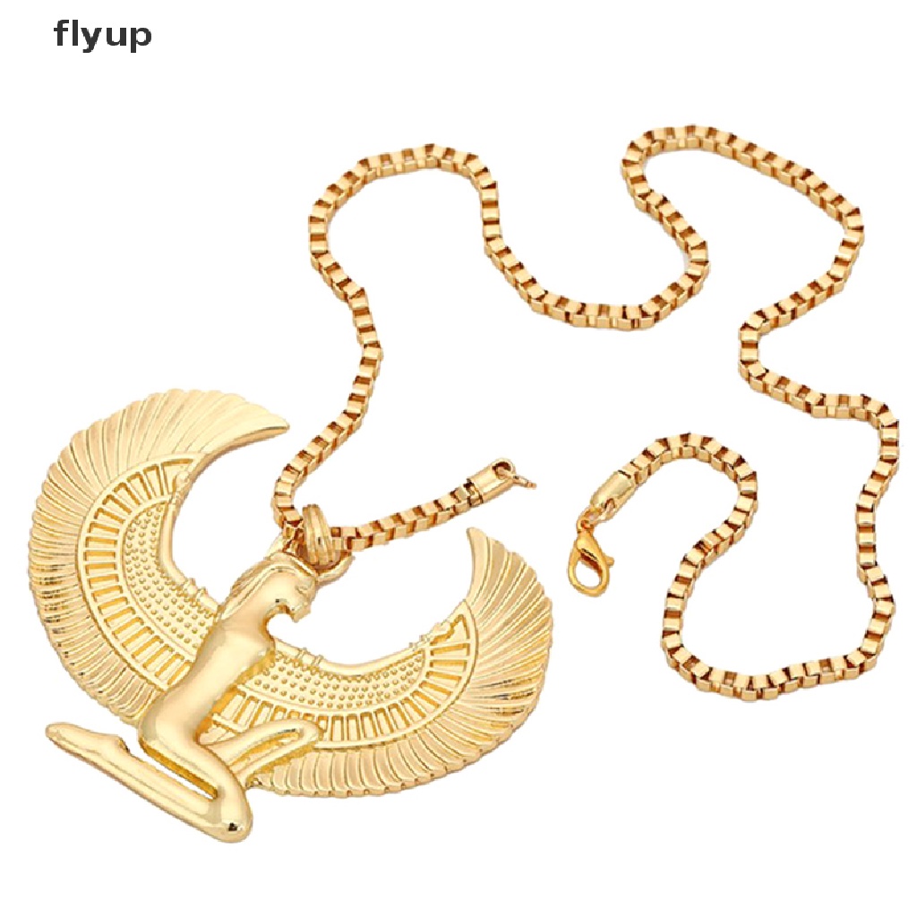 flyup-สร้อยคอโลหะ-จี้รูปนก-สีทอง-สไตล์อียิปต์