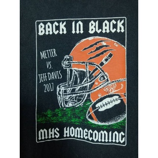 เสื้อยืด มือสอง สาย กีฬา เสื้อทีม MHS BACK IN BLACK - L อก 42