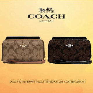 COACH F57468 PHONE WALLET IN SIGNATURE COATED CANVAS