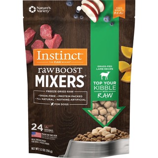 อาหารสุนัข Instinct อินสติงต์ Raw Boost Mixers ท็อปปิ้ง สูตรแกะ ขนาด 156 กรัม (Best by 29 Oct 2023)