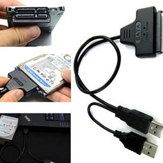 ฮาร์ดดิสก์ไดรฟ์ SATA 7 + 15 พิน 22 ถึงสายเคเบิลอะแดปเตอร์ USB 2.0 สำหรับแล็ปท็อป HDD 2.5
