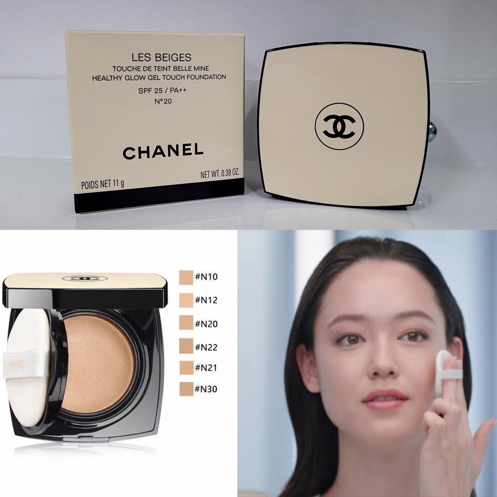 คุชชั่น Chanel Les Beiges Touché De Teint Belle Mine Healthy Glow Gel Touch  Foundation SPF 25 / PA++ 11g สี No.20 | Shopee Thailand