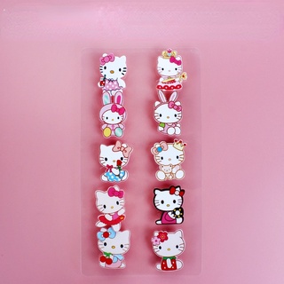 จี้การ์ตูน Hello Kitty Bear Jibbits Kuromi สําหรับตกแต่งรองเท้าเด็ก 10 ชิ้น