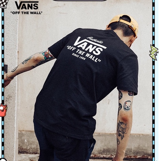 เสื้อยืดแขนสั้น-พิมพ์ลายโลโก้-vans-สีดํา-สไตล์คลาสสิก-สําหรับผู้ชาย-และผู้หญิง