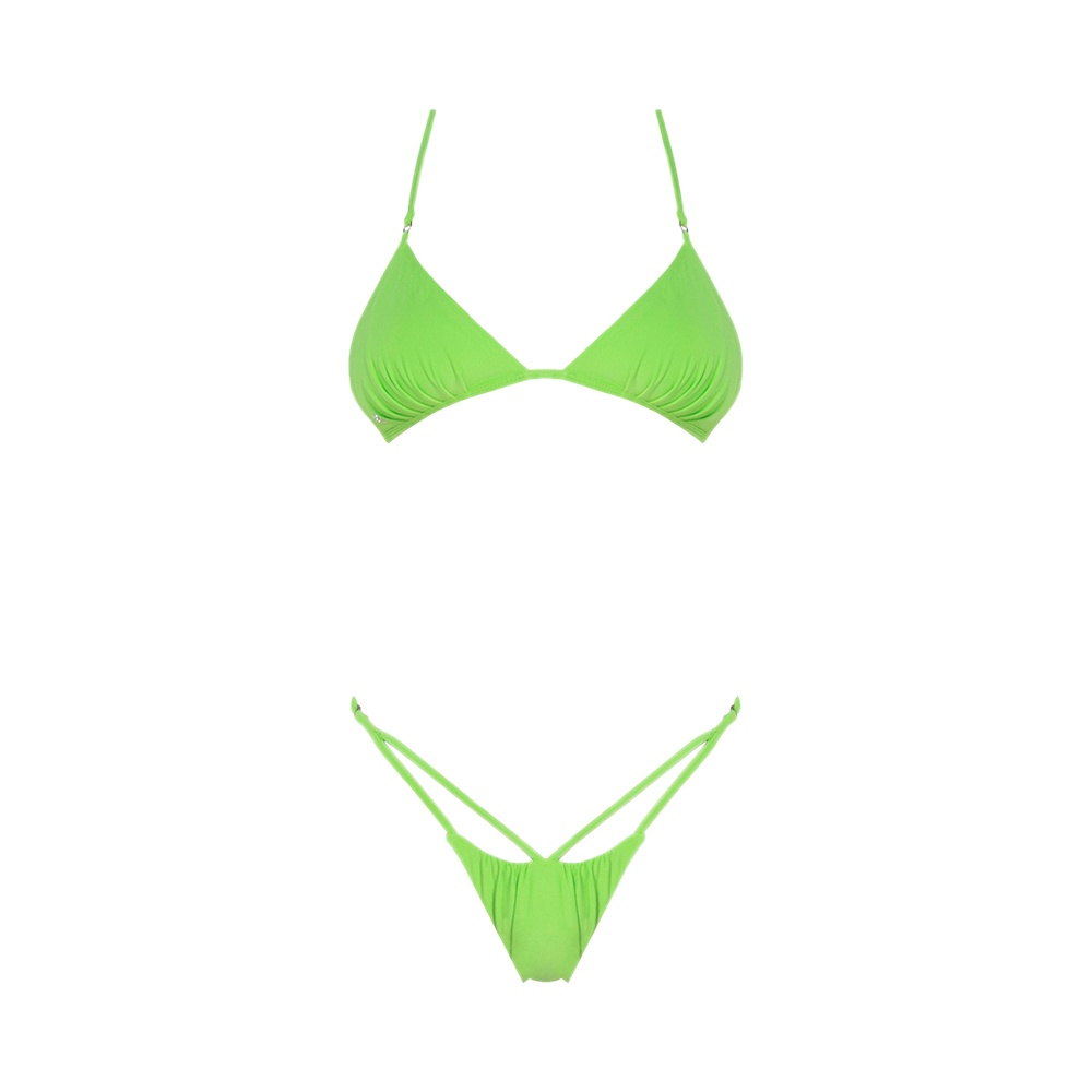 angelys-balek-ชุดว่ายน้ำ-halter-string-bikini-amp-front-cutout-brazilian-brief-รุ่น-ss22sw00101108-สีเขียว