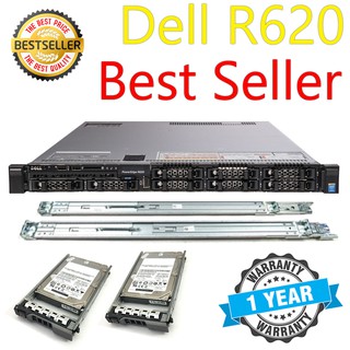 สินค้า (ส่งฟรี รับประกัน 1 ปี ออก vat ได้) Server Dell R620 CPU E5-2620V2*2 HDD SAS 600GB*4 RAM 64GB RAID H710 PSU Dual Power*2