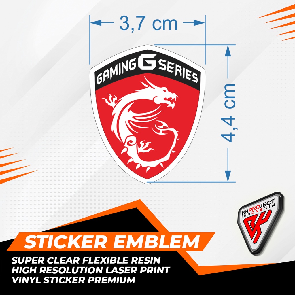 FLEXIBLE RESIN STICKER EMBLEM STICKER MSI GAMING V2 | Shopee Thailand