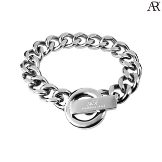 ANGELINO RUFOLO Bracelet ดีไซน์ Snare Chain สร้อยข้อมือผู้ชาย Stainless Steel 316L(สแตนเลสสตีล)คุณภาพเยี่ยม สีเงิน