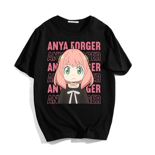 เสื้อยืดวินเทจเสื้อยืดแขนสั้น ผ้าฝ้าย พิมพ์ลายการ์ตูน Spy family ทรงหลวม แฟชั่นฤดูร้อน สําหรับครอบครัวS-5XL